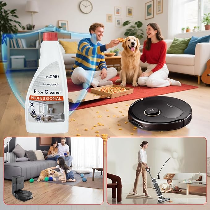 Floor Cleaning Solution Compatible With Roborock Robot Vacuum And Mop Cleaner, Deep Cleans For Multiple Hard Floors, Suitable With All Robot Vacuums With Mopping (2 Bottle)