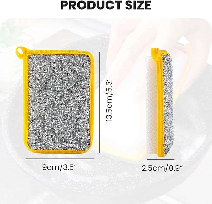 Reusable Washing Up Sponge,Multi-Purpose Absorbent Sponge,Dual-Sided Kitchen and Bathroom Cleaning Products,Bowl Dish Cleaning Pad Scrubber,Kitchen Dishwashing Cleaning Tool 5 Pcs