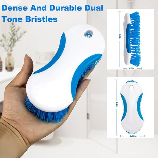 6.3" Multi Purpose Heavy Duty Scrub Brush with Non-Slip TPR, Cleaning Brush with Stiff Bristles for Tile Floors,Walls, Carpet, Tubs,Sink ,Blue