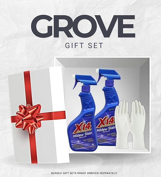 2x Malco X-14 Stain Remover 1 qt Bundle with Cleaning Gloves for Bathroom, Kitchen, and Hard Surface Stain Removal β Gift Set (3 Items)