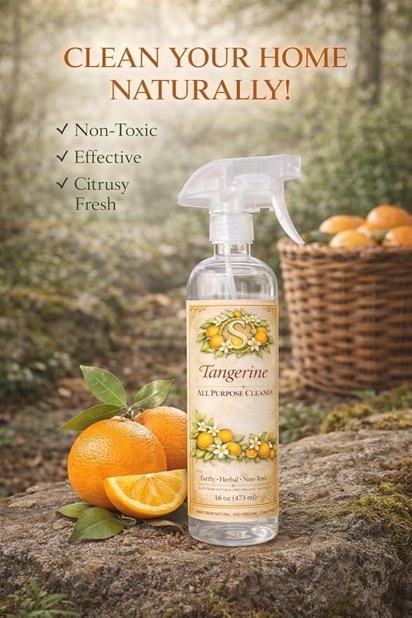All Purpose Cleaner – Plant Based Multi Surface Cleaner Spray – Tangerine Scent – Kitchen, Bathroom & Home – Naturally Derived Formula – 16 oz