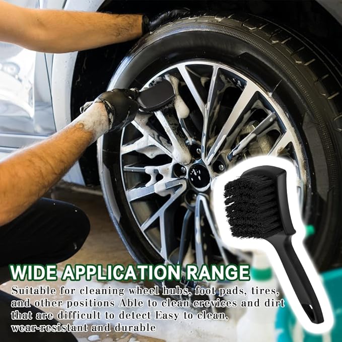 Carpet Cleaning Brush, Car Cleaning Brush, Tire Brush Wheel Cleaner, Universal Soft Bristle Car Wash Brush Short Handle Tire Cleaner Car Accessories for Car Interior Exterior and Home