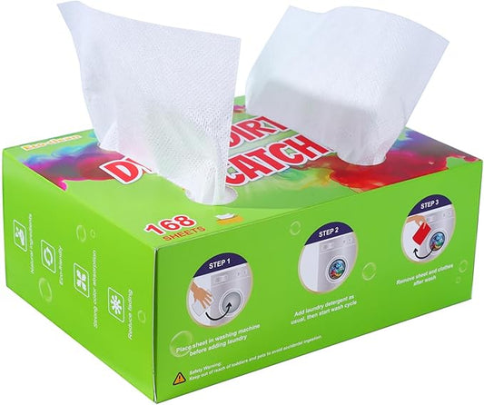 168 Count Color Abosorber Sheets for Laundry - Dye Catchers Laundry Sheet - Allow Mixed Washes and Prevents Color Runs-Fragrance Free