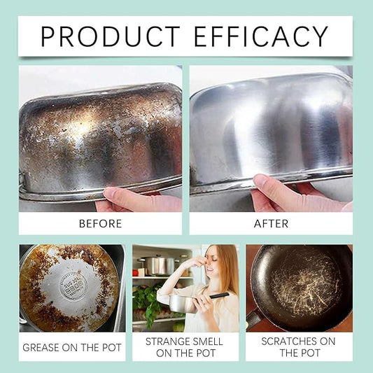 Liquid Pot and Pan Cleaner for Burnt On Food & Grease, Tough Stove Top and Cookware Cleaner, Removes Stubborn Stains on Stainless Steel, Cast Iron, Copper Pots - 5 fl oz