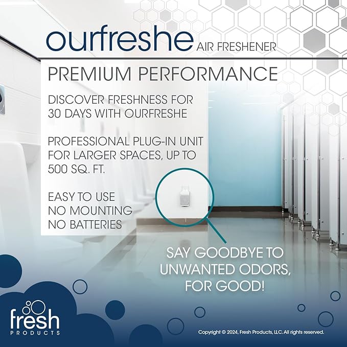 Fresh Products ourfreshe Plug In Air Freshener 30 Day Refills Replace Messy Aerosols with Dry Fragrance For Use in Medium Sized Apple 6 Pack