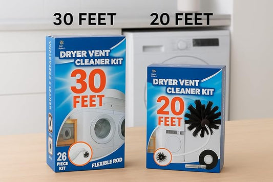 30-Feet Dryer Vent Cleaner Kit - Innovative Lint Remover Reusable Strong Nylon| Flexible Lint Brush with Drill Attachment for Faster Cleaning 30 Feet Long