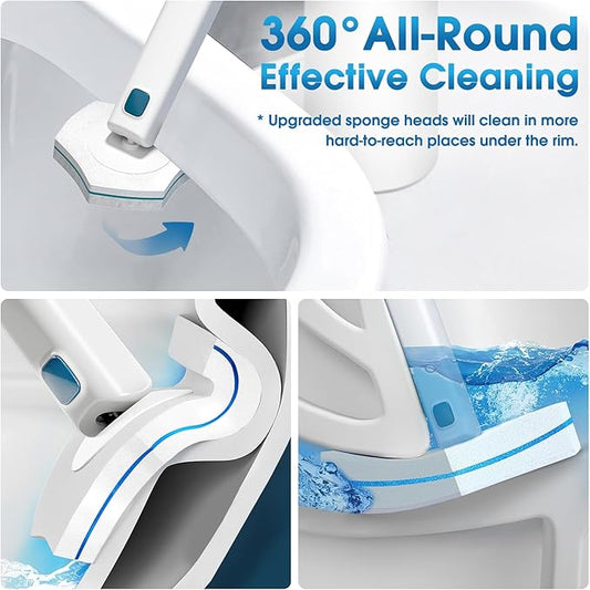 Disposable Toilet Brush Refills 32 Count Toilet Refills, Disposable Toilet Bowl Brush Refill Pads for Bathroom and Toilet Cleaning (Not Compatible with Other Brand Toilet Handle)