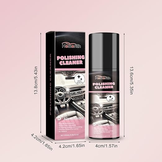 2PCS Polishing Cleaner, Car Interior Cleaner Spray, Total Vehicle Interior Detailer Spray Rejuvenation, 100ml Multi-Purpose Cleaner