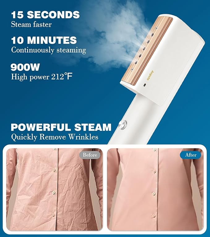 Travel Clothes Steamer Mini Iron - Portable Handheld Garment Steamer,Mini Steam Iron for Any Fabrics,Wrinkle Remover for Travel Home or Office.
