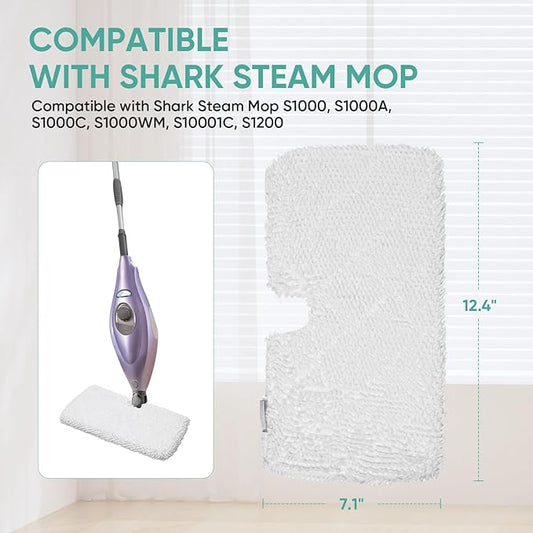 3 Pack S3501 S3601 Steam Pocket Mop Pads for Shark S3500 Series S3501 S3601 S3550 S3901 SE450 S3801CO S3601D S2901 S2902 Steam Mop Pads Washable