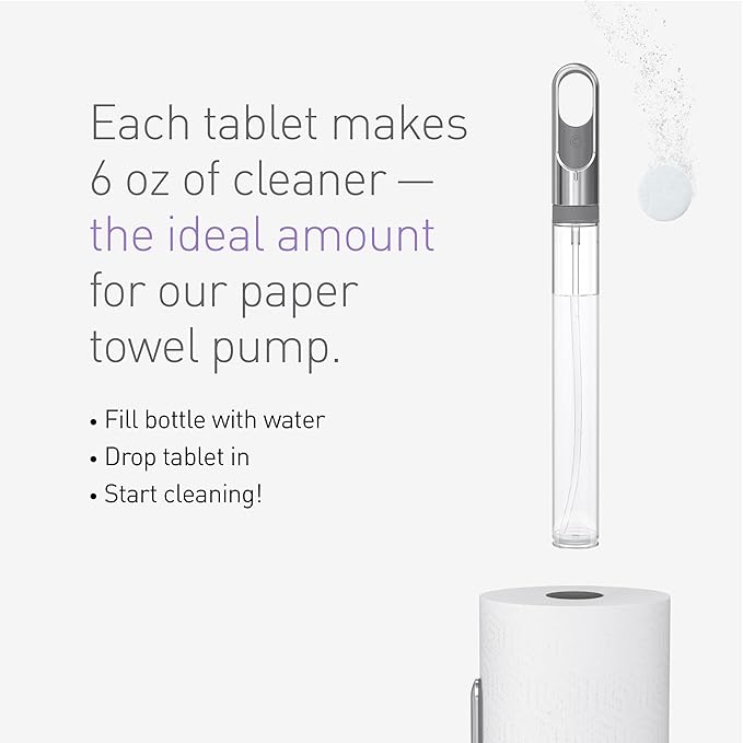 simplehuman Multi-Surface Cleaning Tablets, Eco-Friendly, Safe Around Kids & Pets, Geranium Scent, 12 Pack Tablets (Makes 72 oz of Spray Cleaner)