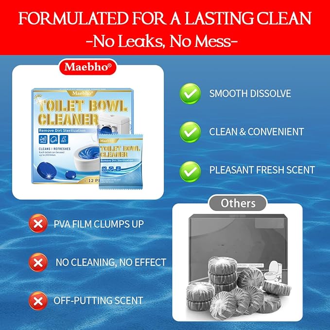 Automatic Toilet Bowl Cleaner Tablets 12-Pack and Garbage Disposal Cleaner Tablets 24-Pack