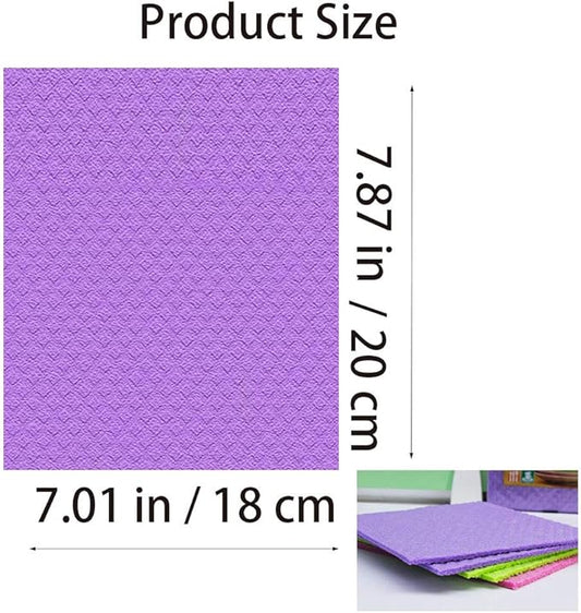 Swedish Dishcloth Reusable Kitchen Dish Towels Absorben and Fast Dry Cleaning Cloths Set of 4 No Odor Wipes (Multicolor)