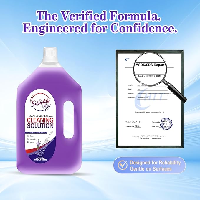 84.53 FL OZ/ 2.5 L Lavender Scent Floor Cleaning Solution Compatible with Tineco,No Residue & Long-lasting Fragrance, Floor Cleaner Refill for All Robot Vacuums & Cordless Floor Washers/Mop Vacuums