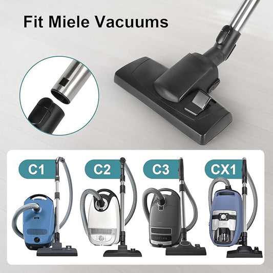 Combination Floor Brush Set, Compatible With Miele C1 C2 C3 CX1 Vacuum Cleaners, Floorhead Dusting Brush Vacuum Attachments for Carpets Area Rugs Hard Floors Cleaning