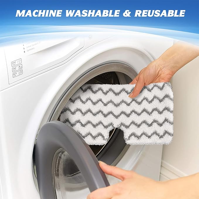4 Pack Steam Mop Replacement Pads, Microfiber Steam Mop Pads with Scrub Strips, Compatible with Shark Steam Pocket Mop S3500 Series (S3501, S3601, S3901), Washable Pads for Sealed Hard Floors