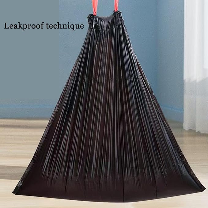 Trash Bags 16-18 Gallon Drawstring Garbage 26x33 inches black Heavy Duty Plastic Garbage Bags for Household Kitchen Bedroom Bathroom Living room Office Restaurant Thickened Stretchy