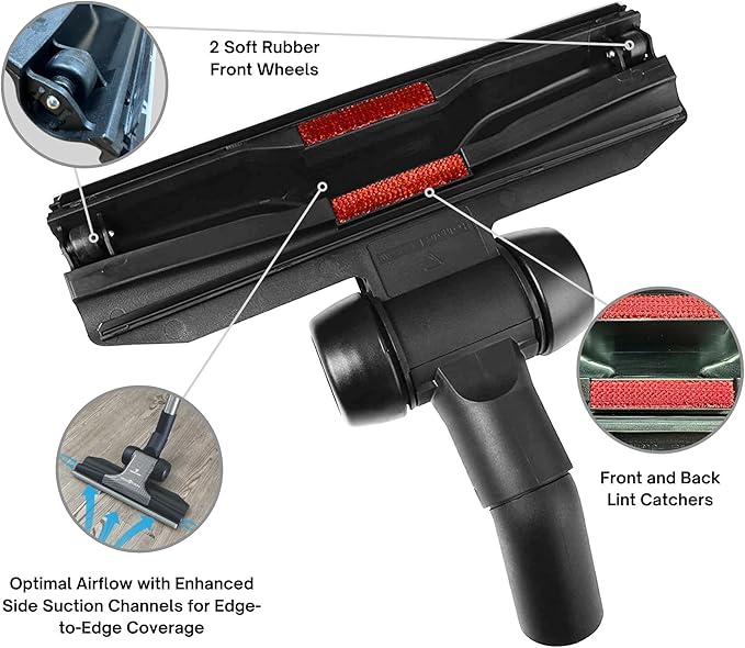 Wessel-Werk RD 285 Central Vacuum Floor Brush – Combination Carpet & Hardwood Nozzle, 11-Inch Ultra-Thin Profile, Edge-to-Edge Cleaning for Central Vacuum Systems (Designation™ Nozzle Only)