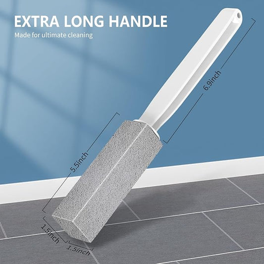 Toilet Bowl Cleaner Pumice Stone -Hard Water Stain Remover, Powerfully Removes Toilet Bowl Rings,Rust &Lime,Ideal for Toilet Brush/BBQ Grills/Sink/Pool/Bathroom【2Pack】 (Extra Long Handle)
