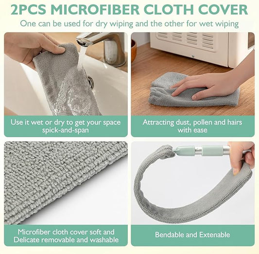 Retractable Gap Dust Cleaner – Extendable Microfiber Duster with Bendable & Removable Head, Washable Dusting Brush for Home, Kitchen, Car & Hard-to-Reach Areas (1)