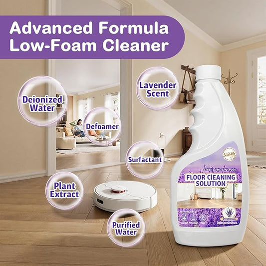 Snowlily 2 Pack Floor Cleaner Solution for Hardwood & Tile Floors, Robot Vaccum and Mop & Wet Dry Vacuum Cleaners, 1:100 Dilution Ratio