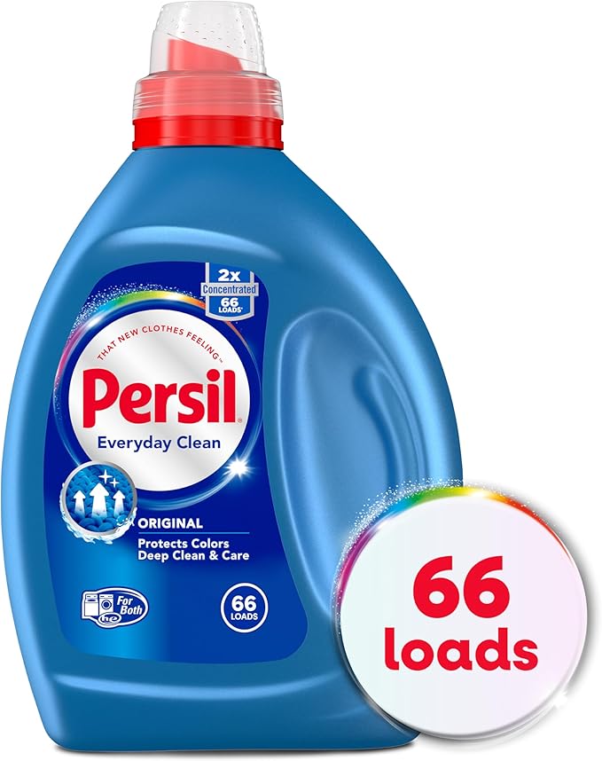 Persil Original Everyday Clean,Liquid Laundry Detergent,High Efficiency (HE),Deep Stain Removal,Ultra Concentrated,50 fl oz,66 Loads,(Pack of 2)
