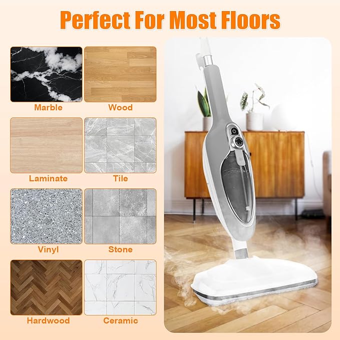 6 Pack Steam Mop Replacement Pads For GorFanty Steam Mop GF-6610B & GF-6610, and Fit For Neugo NE033 NE033M Series Steam Mop Steamer Cleaner,Washable & Reusable Microfiber Steam Mop Cloth