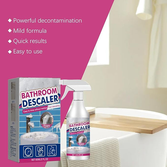 Stubborn Stains Cleaner, Bathroom Descaler Cleaner, Bathroom Descaler Foam Cleaners, Multipurpose Bathrooms Foam Cleaners, Powerful Descaling Cleaning Agent for Bathtub Glass, 2 Pcs