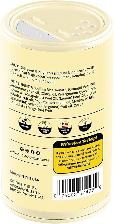 Aromasong 100% Natural Carpet Deodorizer Powder Citrus – 2 Pack, (13 oz Each) – Pet-Safe Carpet Freshener Powder – Eliminator of Strong Odors & Pet Urine – Improved Formula