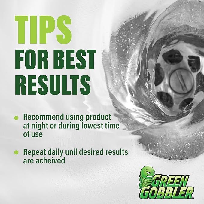 Green Gobbler Fruit Fly Killer+ - Kills Fruit Flies, Drain Flies & Sewer Flies, Gel Treatment for Use in Sinks & Pipes - Safe for Septic Systems, 32oz