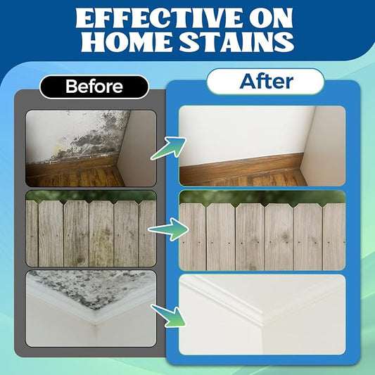 Multipurpose Wall Cleaner Spray – Mold Stain Cleaner for Home Surfaces – Bathrooms, Kitchens, Showers, Basements & Outdoor Areas – Multipurpose Remover for Dirt, Dust, Odor, Oil & Grease