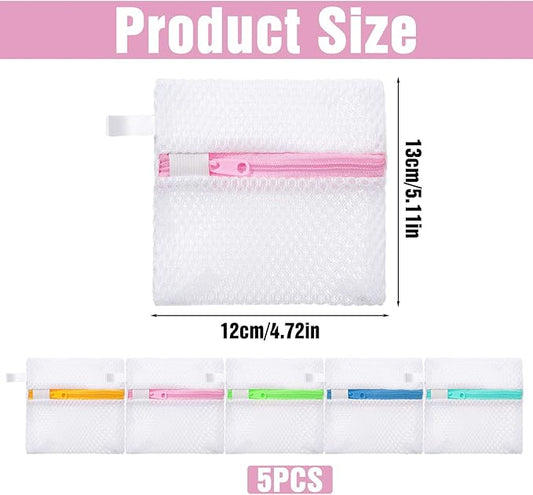 5 Pcs Anti-Sticking Laundry Pod Storage Bag Portable Laundry Pods Dissolution Protection Bag Scent Beads Bags Small Foldable Mesh Laundrys Durable Storage Bags for Pods Scented Beads