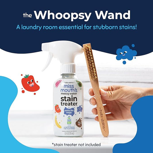 Miss Mouth’s Messy Eater Laundry Brush – Gentle Fabric Scrub Brush for Spot Cleaning, Pre-Treating Stains & Delicates