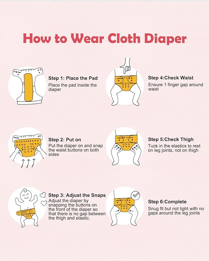 Babygoal Cloth Diaper Covers 6 Pack