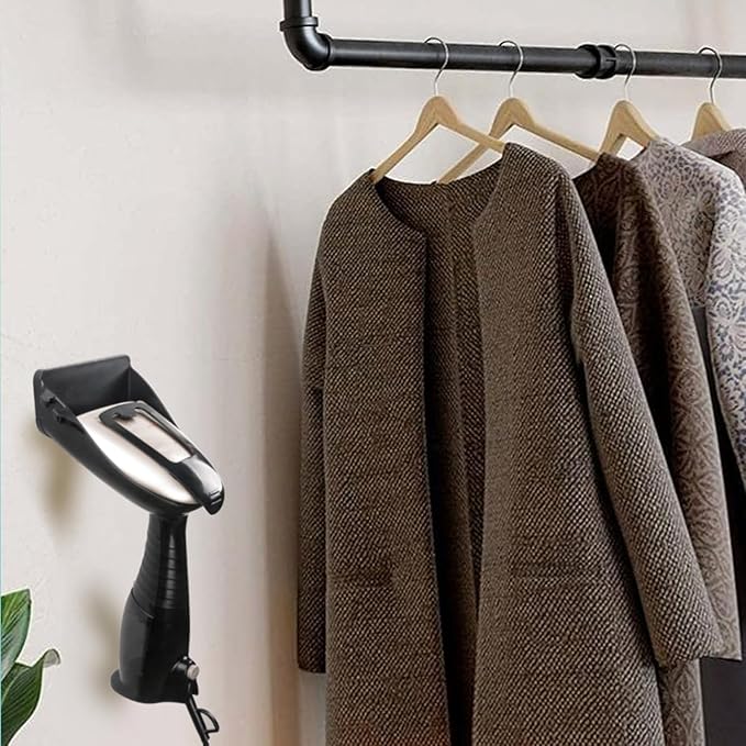 Ironing Board Hanger Wall Mount for Clothes for Conair Handheld Garment Steamer,for Laundry Rooms Storage Organizer,Garment Steamer Stand Compatible with Conair GS59X、GS59B Models (Black) (Black)