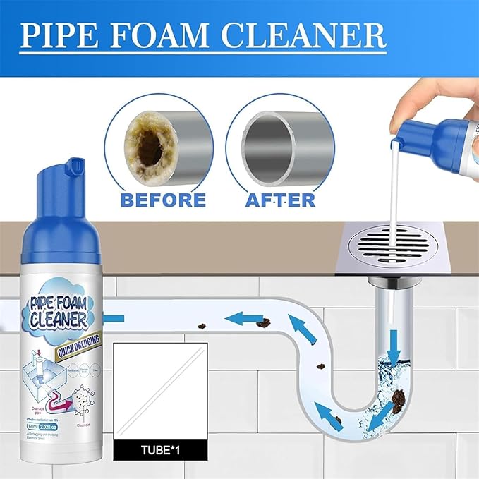 Foam Drain Cleaner, 2.02 Fl Oz Drain Cleaner, Sink DrainCleaner, Japanese Drains FoamCleaner, Bubble Cleaners Foam Spray, FoamDrainCleaners for Bathroom Sink (2pcs)