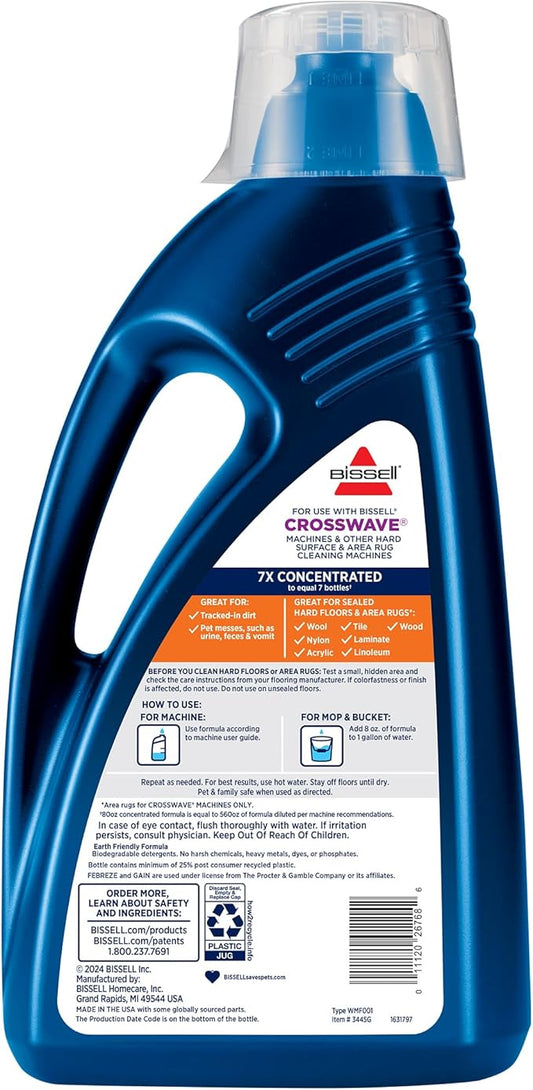 Bissell® Multi-Surface with Febreze + Gain, 3445G, 80 oz, Safe of Sealed Hard Floors and Area Rugs, Dissolves Dirt, Grime, and Tough Sticky Messes, Febreze Original Gain Scent