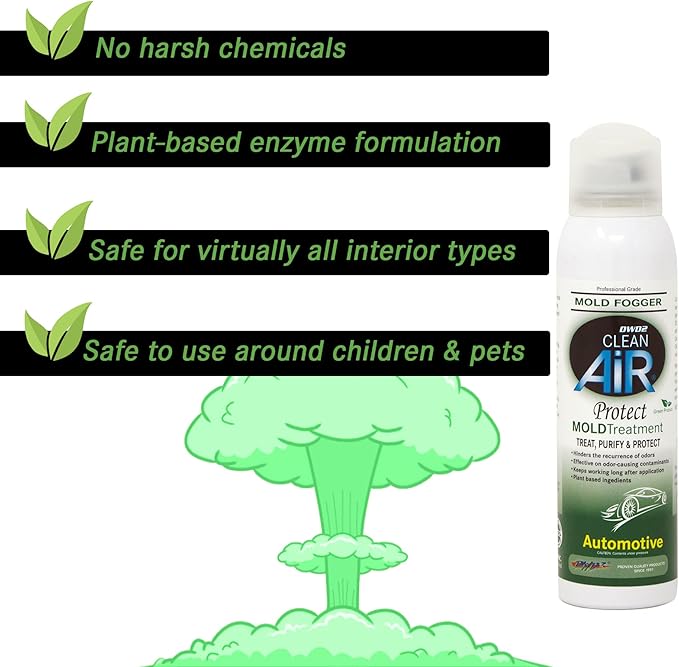 DWD2 Protect™ Automotive Mold Treatment - Revitalize Your Car's Interior The Green Automotive Mold Treatment Solution. Say Goodbye to Unpleasant Odors and Hello to a Fresh and Protected Cabin (FOGGER)