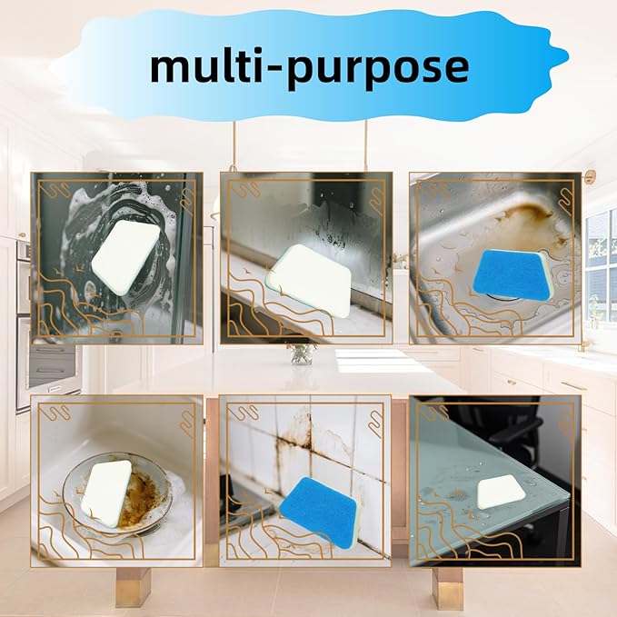 Tub Tile Scrubber Cleaning Sponge, Scrubbing Sponge DIY Cleaning Sponge for Cleaning Shower Bathroom Vessel Sinks Kitchen Toilet Wall Floor 3 Pcs (Replaceable Sponge, Without Handle)