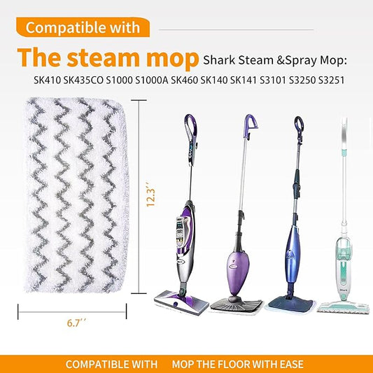 4 Pack Steam Mop Pads for Shark S1000 S1000A S1000C S1000WM S1001C Replacement Steamer Mop Pads ,Washable Microfiber Mop Pads for All Hard Floors