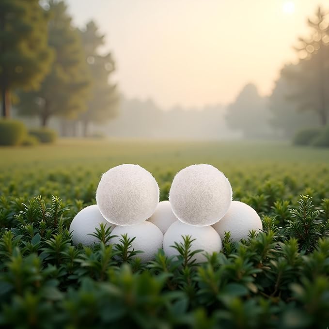 2 pcs White no Pattern Reusable Wool Dryer Balls Fabric Softener Ball Wool Laundry Ball Reducing Clothing Wrinkles,Saving Drying Time and Fabric Fluffier Dryer Balls Laundry