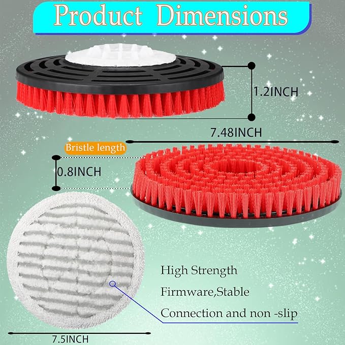 S8201 Steam Mop Pads Replacement Brush for Shark Steam Mop Replacement Pads for Shark S8002BRN S8001 S7001 S7201 S7000AMZ S7000 S7005 S7020 (Red)