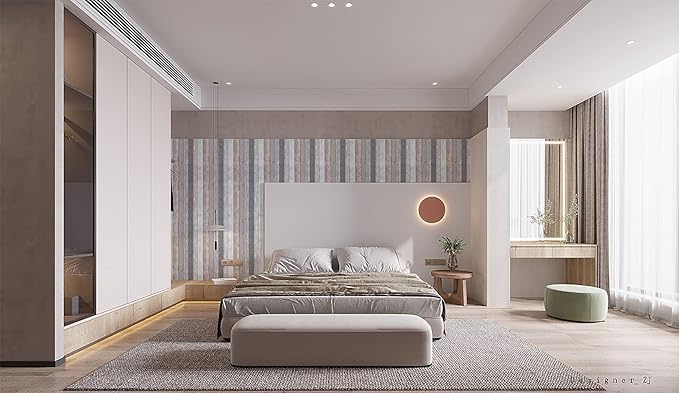 Dimoon Wallpaper 16.4Ftx17.7'' Contact Paper Thicken Wood Gray Wood Wallpaper Stick and Peel Gray Wall Paper Roll Wood Vinyl Removable Shiplap Wallpaper Self Adhesive Decorative Covering Shelf Liner