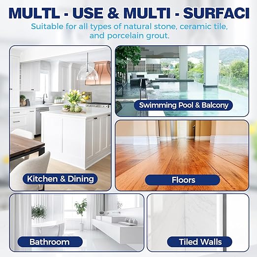 Grout and Tile Sealer, 6.76 FI oz/200g Waterproof Grout Sealant Spray for Shower, Bathroom, Floors, Kitchen, Clear Tile Sealer Protector for Ceramic, Marble, Granite & Stone