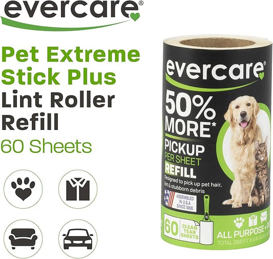 Evercare Pet Hair Lint Roller Refill 60 Layers (30.1 ftx4)