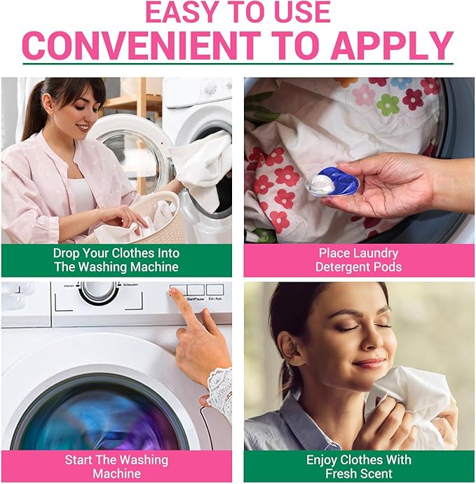 WBM Laundry Detergent Pods - Ultra-Concentrated, Hypoallergenic, Stain-Fighting, Evergreen Scent, 32-Pack, Recyclable Packaging for Eco-Friendly Cleaning