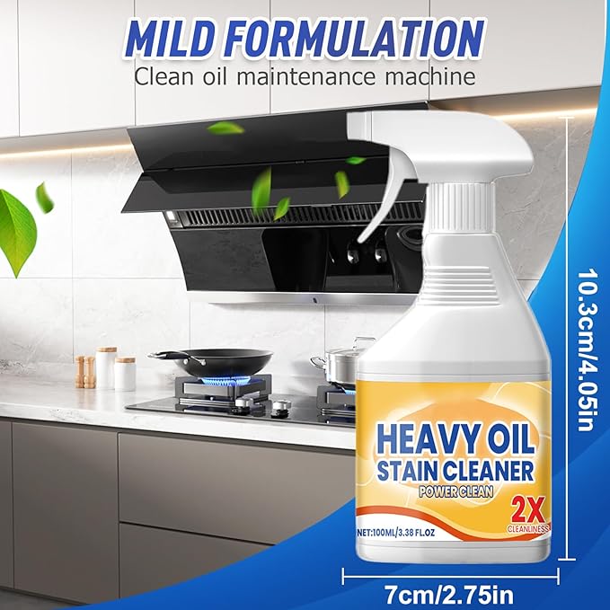 Kitchen Heavy Oil Cleaner Spray, 2026 New All Purpose Kitchen Heavy Oil Cleaning Agent, Powerful Clean Kitchens Oils Stains Spray, Multipurpose Cleaner for Countertops (1pcs)
