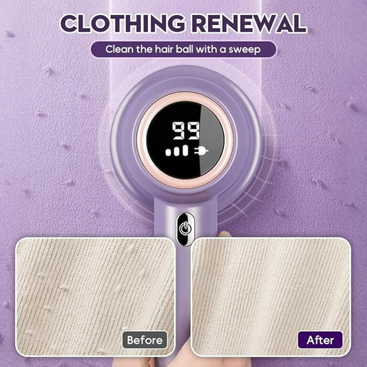 Rechargeable Fabric Shaver, 2025 New Electric Lint Remover Shaver 3 Modes Lint Remover for Clothes 6-Blade, 3-Speed Defuzzer Remove Fuzz, Pills for Clothes, Upholstery, Furniture (White)