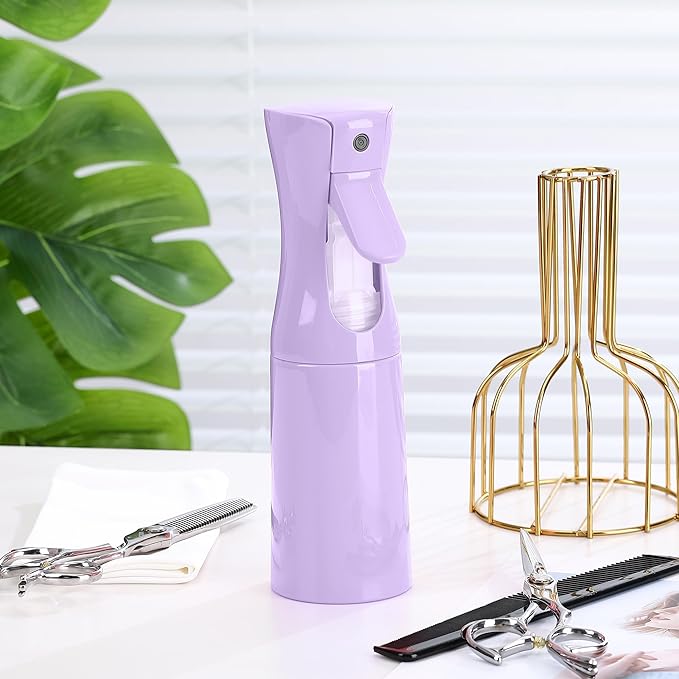KAIZHOUZHOU(Purple Hair Mister Spray Bottle,Spray Water Bottle Fine Mist Refillable Plants(6.8OZ /200ML) Barber,Showering Pets, Plants, travel, Ironing and Cleaning (Continuous Spray)