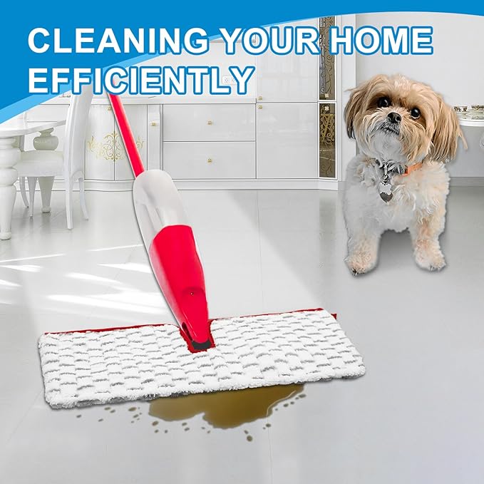 Microfiber Spray Mop Pads Compatible with Promist MAX Spray Mop, Mops Refills for Ocedar Replace Head Replacements, Double Sided Usable Pads for Dry Wet Floor Cleaning (4 Pack Grey)
